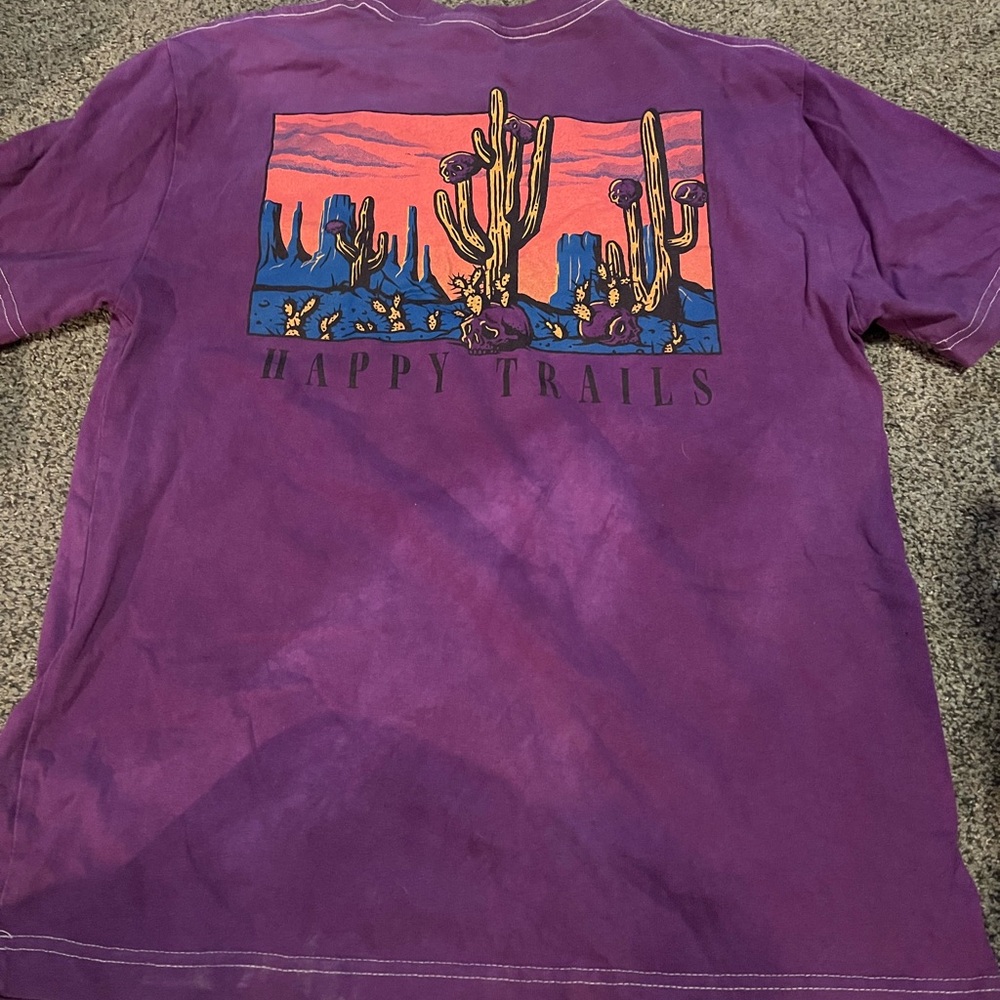 Purple Graphic Tee Shirt with Desert Print